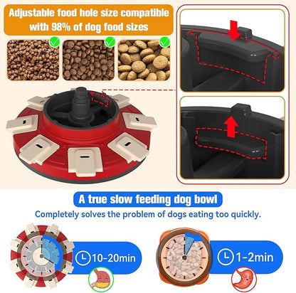 Dog Treat Puzzle Slow Feeder Toys, Dog Food Treat Dispenser/Slow Feeder/Interactive Enrichment Toys for Large/Medium/Small Dogs, Puppy Boredom Buster and Mentally Stimulating, Level 2 in 1