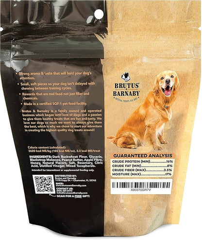BRUTUS & BARNABY Training Treats for Dogs - Peanut Butter & Honey - All-Natural Healthy Low Calorie Vegetarian Treat - Great to Use for Rewards in Training Your Puppy Or Dog