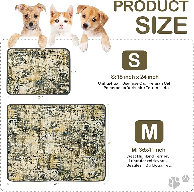 Qeils Washable Pee Pads for Dogs, 2 Pack Reusable Puppy Pads 18"x24" Super Absorbent Leakproof Dog Training Pads, Non-Slip Potty Pads for Floor, Crate,Couch, Whelping Pads Litter Mat Puppy Supplies