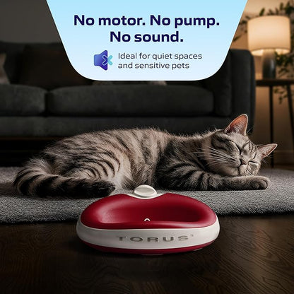 TORUS Filtered Portable Dog Water Dispenser [Upgraded 2025], 1L / 34oz, Automatic Pet Water Dispenser, No Spill, Noise-Free Dog Water Bowl Dispenser, No Power, Ideal for Small Pups and Purrfect Cats