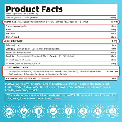 Dog Allergy Relief Chews – Advanced Itch Relief for Dogs with Probiotics, Natural Herbs, Omega-3 – Anti-Itch Skin & Coat Supplement for Dogs – Immune & Digestive Support, 90 Soft Chews