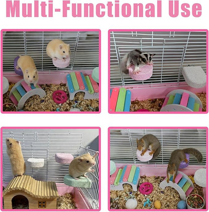 kathson 4PCS Hamster Climbing Ledge Platform, Hamster Lava Ledge, Pet Chewing GrindingToys Chinchillas Lava Block Toys Small Animals Cage Accessories for Guinea Pig, Squirrel, Gerbil, Bird