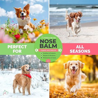 Dog Nose Balm - 100% Organic & Natural Nose Moisturizer and Healing Cream Butter - Dog Dry Nose Treatment and Moisturizer - Heals, Repairs & Protects Chapped, Damaged & Rough Noses