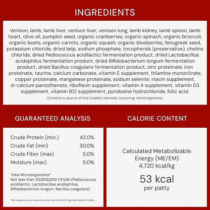 Stella & Chewy's Freeze-Dried Raw Dinner Patties - Venison Blend Recipe - High Protein Grain-Free Puppy & Dog Food - Perfect For Picky Eaters - 14 Oz