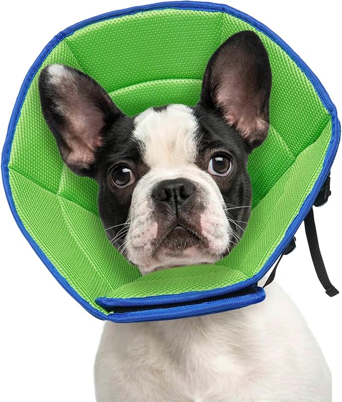 Dog Cone Collar S, Soft Cones for Large Medium Small Dogs,Adjustable Dog Cone Alternative to Stop Licking, Comfy Elizabethan Collar for After Surgery Wound Healing & Hot Spots Blue