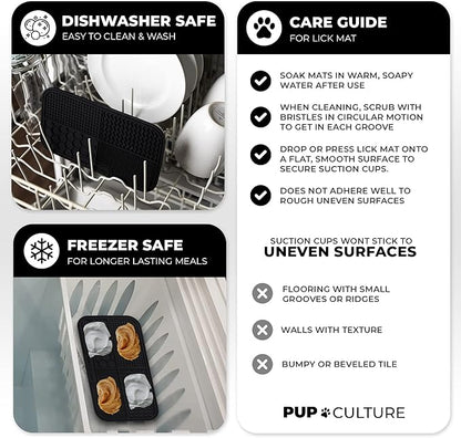 Pup Culture Dog Lick Mat for Dogs, Feeding Pad for Anxious Pets Plus 4 Different Puzzles for Mental Stimulation for Dogs - Supports Mental, Dental, and Digestive Health, Bite Resistant and Heavy Duty