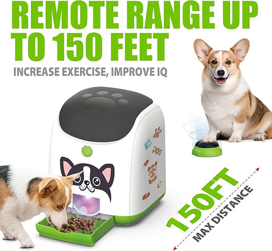 Dog Puzzle Feeder Toy – Remote Control Automatic Treat Dispenser with Light, Interactive IQ Training Slow Feeder, Large Capacity for All Dog Breeds