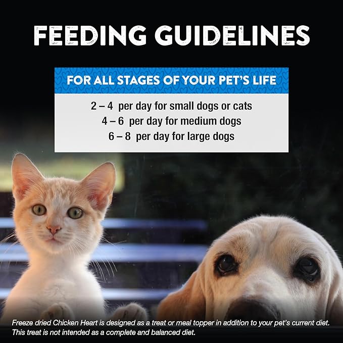 Northwest Naturals Raw Rewards Freeze-Dried Chicken Heart Treats for Dogs and Cats - Bite-Sized Pieces - Healthy, 1 Ingredient, Human Grade Pet Food, All Natural, Proudly Made in USA, 10 Oz