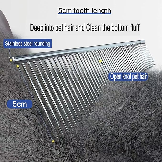 YOFANG 2PCS Mini Cleaning Brush and Cat Comb,Portable Skin Friendly Deshedding Grooming Tool for Dogs, Cats and Small Animals,Professional Deshedding Brush Effectively Remove Tangles & Knots,Sliver ﻿