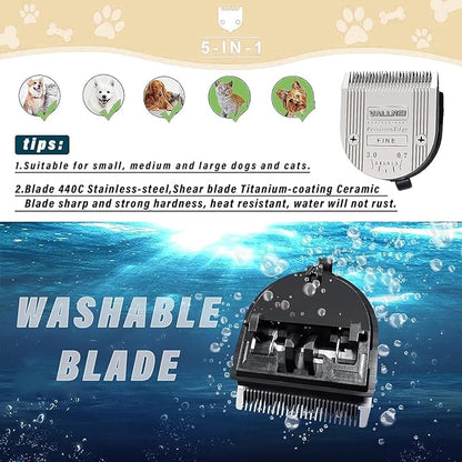 2 Pack Detachable Adjustable Pet Dog Grooming Clipper 5-in-1 Blade Compatible with WAHL Professional Animal Blade Arco, Bravura, Chromado, Creativa, Figura, and Motion Pet, Dog, and Horse Clippers