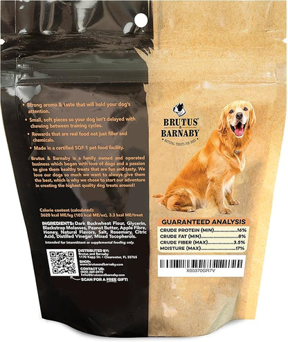 BRUTUS & BARNABY Training Treats for Dogs - Peanut Butter & Honey - All-Natural Healthy Low Calorie Vegetarian Treat - Great to Use for Rewards in Training Your Puppy Or Dog