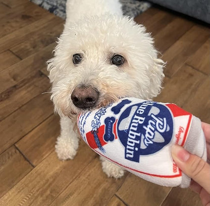 Nestpark Pup Light and Pups Blue Rubbin - Parody Beer Dog Toys - Funny Plush Squeaky and Crinkle Dog Toys Dog Gifts for Dog Birthday (2 Pack) (Mix)
