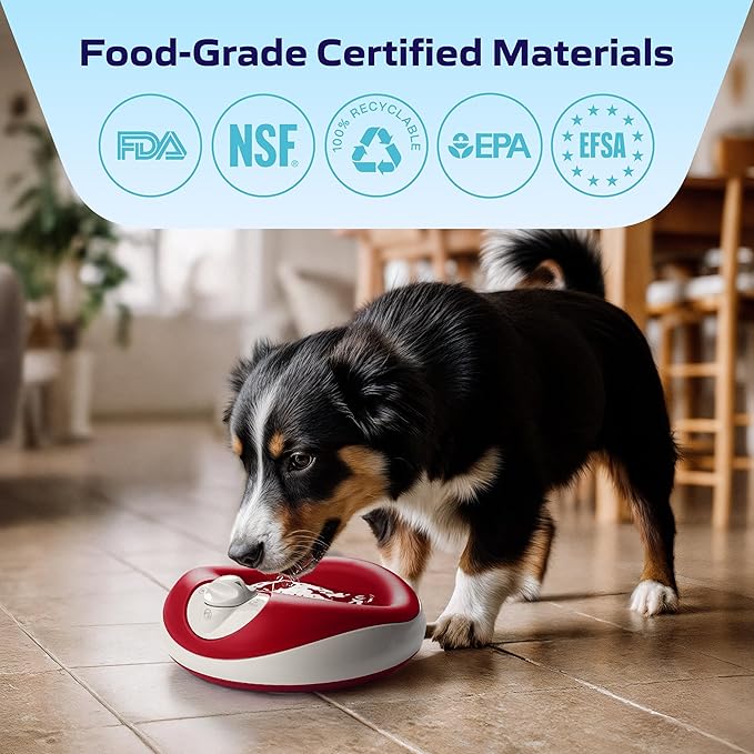 TORUS Filtered Portable Dog Water Dispenser [Upgraded 2025], 1L / 34oz, Automatic Pet Water Dispenser, No Spill, Noise-Free Dog Water Bowl Dispenser, No Power, Ideal for Small Pups and Purrfect Cats