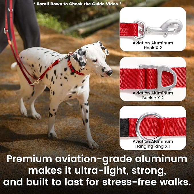 HOWGO Hands Free Dog Leash with Padded Handle,Multifunctional Crossbody Waist Leash for Walking Running Jogging Training,7.5 FT Nylon Adjustable Length for All Breeds(MintGreen, Ultralight)