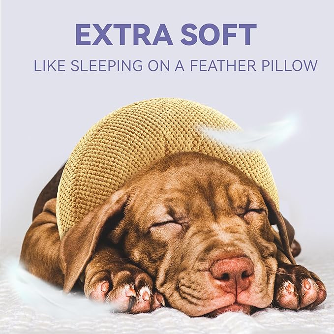 Inflatable Dog Cone Collar - Dog Neck Donut Cone Collar Alternative After Surgery - Soft Cone for Large Medium Small Dogs Cats - Alternative Recovery E Collar (Yello, S)