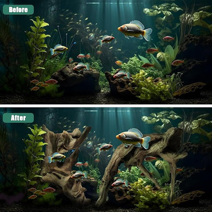 LYPHARD AQUARIUMS Driftwood for Aquarium, 2 Pieces 14-18 Inches Large Natural Drift Wood Fish Tank Assorted Branch Decorations for Reptile Hide