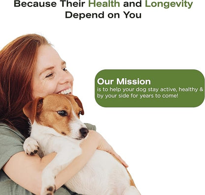 The Vet's Dog Immune Support DNA Defense Chews, Dog Allergy and Immune Chews + Hip and Joint Supplement for Dogs, Organic Turkey Tail Mushroom, Turmeric, Barley Grass, Chicken Liver Flavor (30 Count)