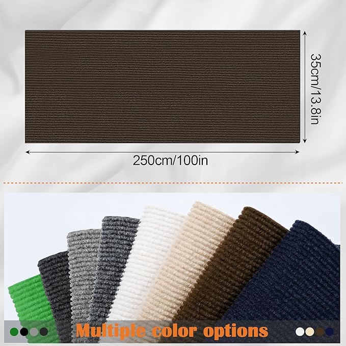 Cat Scratch Furniture Protector - 100" x 13.8" Trimmable Self-Adhesive Cats Claws Scratch Pads, DIY Cat Climbing Couch Protector for Scratch Post Cat Tree Replacement Indoor (Brown)