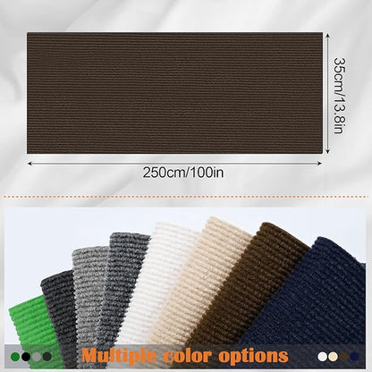 Cat Scratch Furniture Protector - 100" x 13.8" Trimmable Self-Adhesive Cats Claws Scratch Pads, DIY Cat Climbing Couch Protector for Scratch Post Cat Tree Replacement Indoor (Brown)