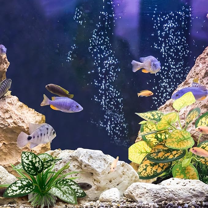 Moonorange Reptile Artificial Plants, Terrarium Plants Decorations Supplies, Aquarium Fish Tank Plant, Amphibian Habitat Hideout Tank Accessories (M Set-2pcs/C)