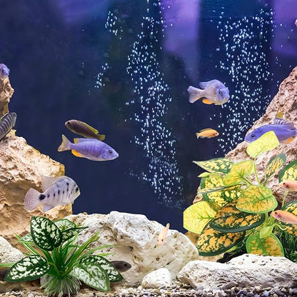 Moonorange Reptile Artificial Plants, Terrarium Plants Decorations Supplies, Aquarium Fish Tank Plant, Amphibian Habitat Hideout Tank Accessories (M Set-2pcs/C)