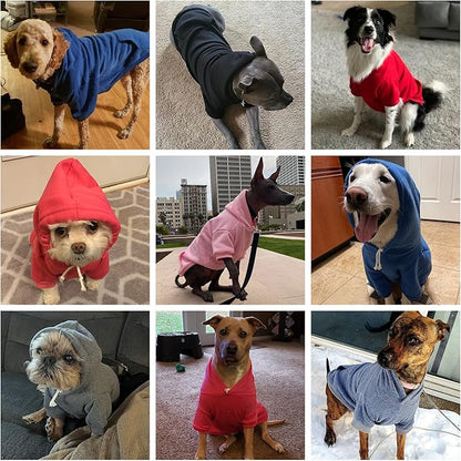 KOOLTAIL Basic Dog Hoodie - Soft & Warm Pet Hoodie Sweater with Leash Hole and Pocket, Dog Winter Coat, Cold Weather Clothes Sweatshirt for Small Medium Large Dogs Puppy Cat Boys Girls Deep Green M