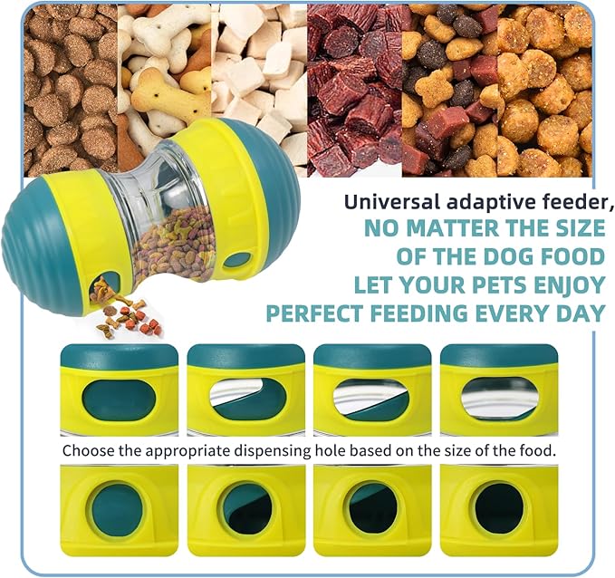 Interactive Dog Toys to Keep Them Busy, Puppy Puzzle Adjustable Food Dispenser Slow Feeder, Enrichment Treat Dispensing Toy Ball for Large/Medium/Small Breed Dogs Pet Gift, Yellow