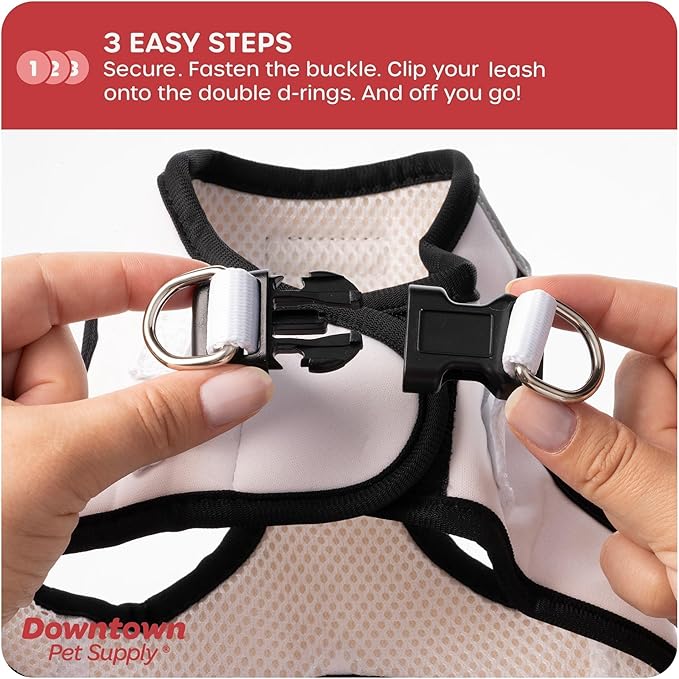 Downtown Pet Supply Step in Dog Harness for Small Dogs No Pull, Large, Doodle - Adjustable Harness with Padded Mesh Fabric and Reflective Trim - Buckle Strap Harness for Dogs