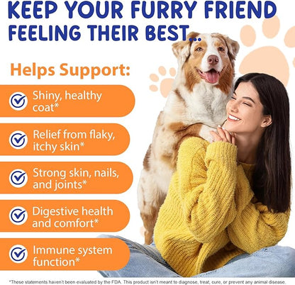 Collagen for Dogs - Liquid Collagen Supplement Drops for Dog, Itch Relief for Dogs, Boosts Skin & Coat, Joint Health, Digestion, Immunity, 60ml