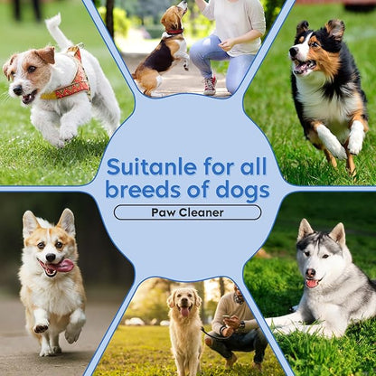 Dog Paw Cleaner & Cat Foot Wash - Gentle No-Rinse Foaming Mousse - PH Balanced Deodorizing Cleanser with Integrated Silicone Brush, 8.8 oz