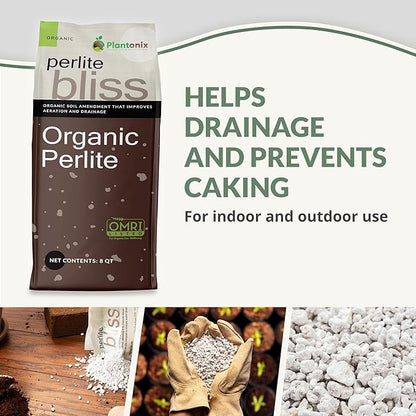 Coco Bliss 650gm Bricks (5-Pack) + Perlite Bliss (8 Qts) - Coco Coir Bricks & Organic Perlite for Plants - Coco Coir Perlite Mix - Organic Coco Coir for Plants - Coconut Coir Bulk Potting Soil Mix