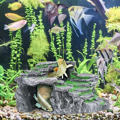 Moonorange Turtle Basking Platform Turtle Tank Decoration for Aquariums & Terrarium, Turtle, Lizard, Reptile Habitat Hideout (Black)