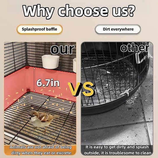 60in Large Flight Bird cage, Equipped with Bird's Nest， Ladder, Swing, Feeder, etc. with Wheels for Easy Outdoor Movement, Suitable for Parrots, Pigeons (Black, 28.4" L x14.2W x 60" H)