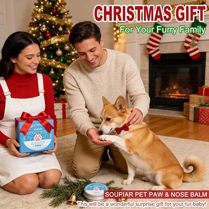 Vet-Approved Dog Paw Balm & Nose Butter 2.1oz - Lick-Safe All-Natural Moisturizer with Coconut Oil, Nourishes Dry Paws & Noses, Protects Against Hot Pavement & Winter Cold for Dogs, Cats & Horses