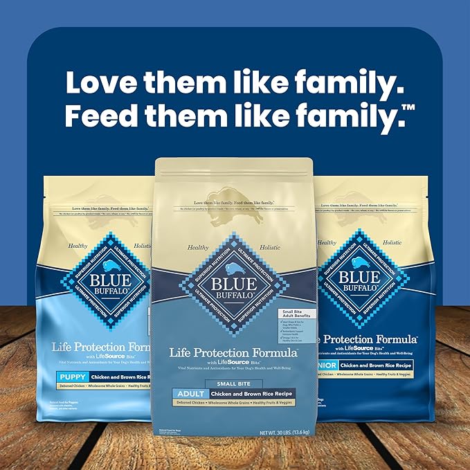 Blue Buffalo Life Protection Formula Natural Adult Small Bite Dry Dog Food, Chicken and Brown Rice 30-lb