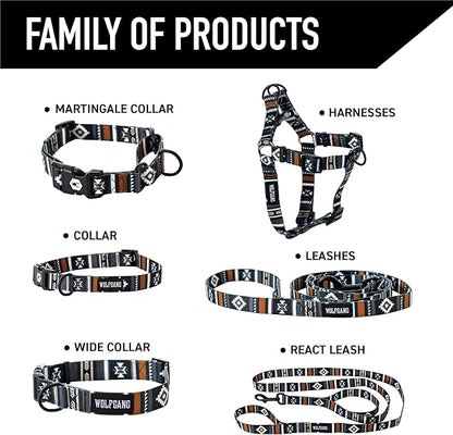 Wolfgang Heavy Duty Adjustable Dog Harness, Pull-Tested to Over 800 lbs for Walking & Training, NewMoon Print, Large