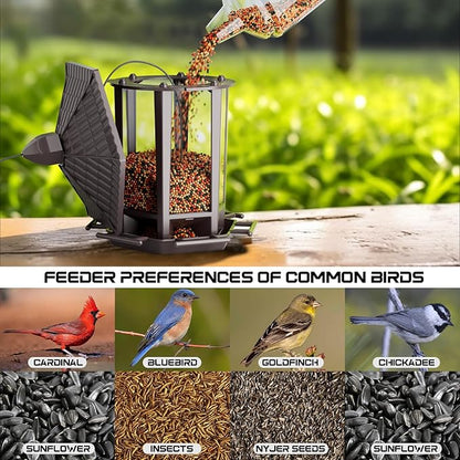 Birdream 4 Pack Bird Feeders for Outdoor Hanging, 10 LB Fun Installation Retro Pagoda Design Bird Feeder, Attracting Wild Birds Chickadees Goldfinches Cardinals Finches and Sparrows (Brown)