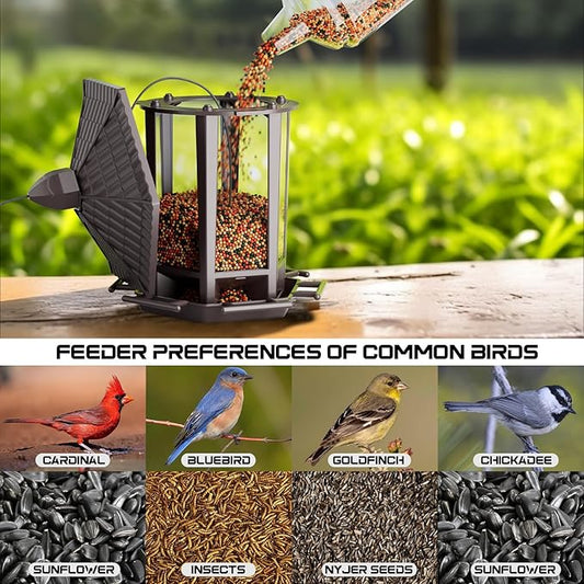 Birdream 4 Pack Bird Feeders for Outdoor Hanging, 10 LB Fun Installation Retro Pagoda Design Bird Feeder, Attracting Wild Birds Chickadees Goldfinches Cardinals Finches and Sparrows (Brown)