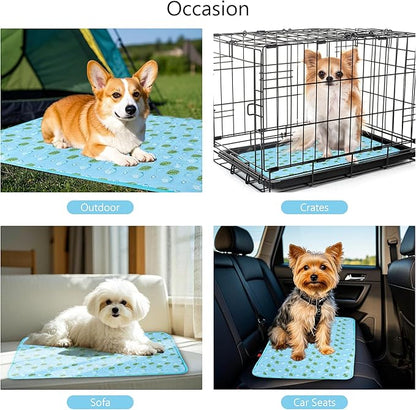 DELIFUR Cat Cooling Mat- Pet Cooling Mat Outdoor for Dogs Self Cooling Pad for Kitten Cat Puppy Machine Washable (Small, Blue Ice)