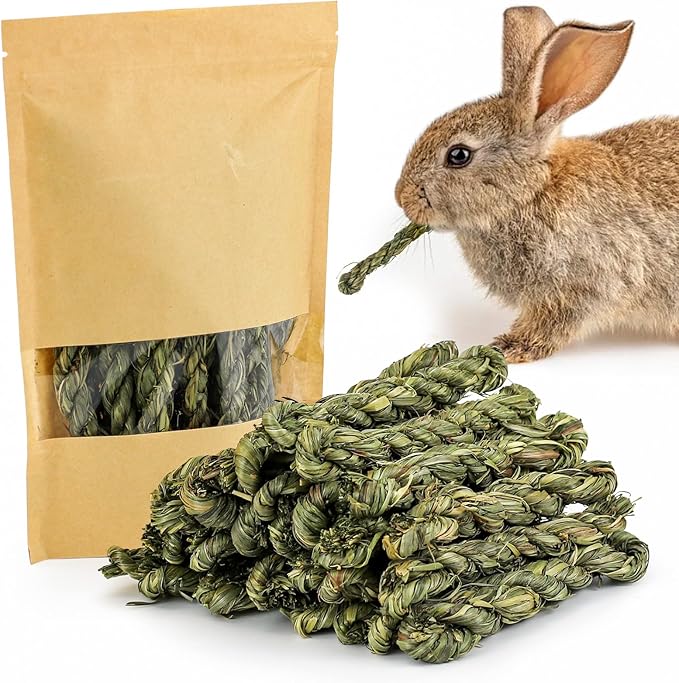 matafat 25pcs Rabbit Timothy Hay Toy for Bunny Small Animal Treats Natural Grass Stick Chew Toys Snacks Molar Teeth Grinding for Guinea Pigs Chinchillas Hamsters