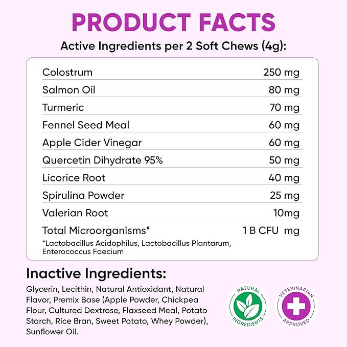 Dog Allergy Relief Chews for Itchy Skin - Seasonal and Food Allergy Chews for Shedding, Licking Paws, Hot Spot, Ears - USA Product - Omega 3 Fish Oil Skin & Coat Supplement - Anti Itch Immune Treats