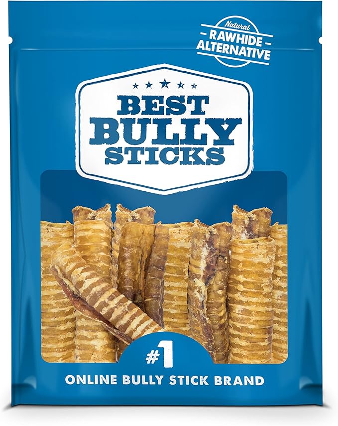Best Bully Sticks Premium 6 Inch Beef Trachea - 20 Count (Pack of 1) - All-Natural, Grain-Free, Single-Ingredient, Supports Dental Health
