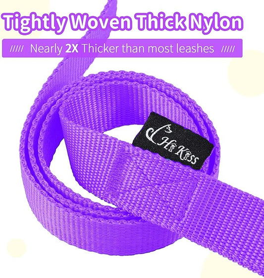 HIKISS Long Dog Leash Obedience Recall Training Agility Lead with Thickening Material for Large Dog - 15ft 20ft 30ft 50ft 100ft Training Leash(Purple 15ft)