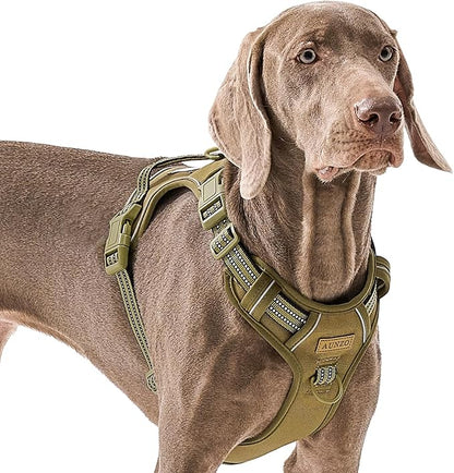 X-Large Dog Harness, No Pull Easy Walker Escape Proof Vest with Handle, Reflective Pet Harness with 2 Leash Clips and 3 Buckles, No Rub No Choke, Newfoundland Alaska German Shepherd Mastiffs, XL