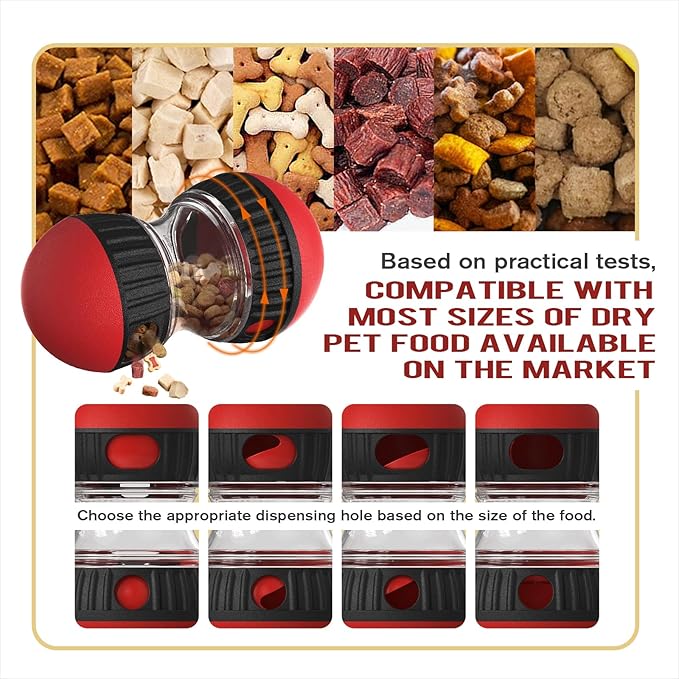 Interactive Dog Puzzle Toy - Mental Stimulation Rolling Treat Dispenser Ball & Slow Feeder Bowl Combo Set | Keeps Your Beloved Dog Focused & Busy | Extra Large Adjustable Treat Dispenser