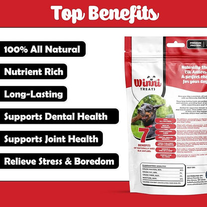 Elk Antlers for Dogs – 100% Naturally Shed, Grade A Split Antlers – Long-Lasting, Nutritious Dog Chews – Supports Dental Health & Satisfies Chewing Instincts – 2 Count