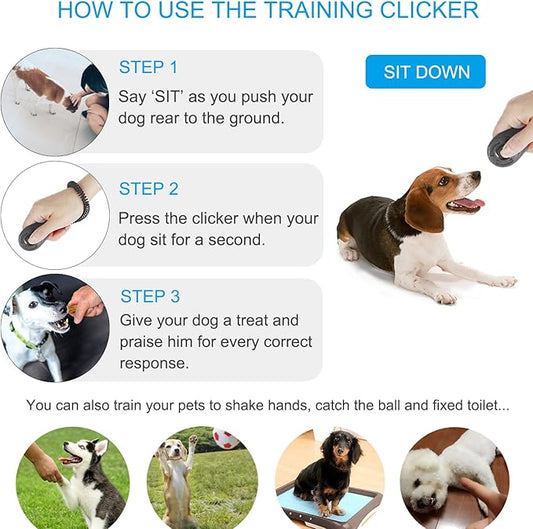 Diyife Clicker Training for Dogs, [4 Pcs, Multi-Color] Dog Clicker for Training, Clicker Dog Training with Wrist Strap, Clicker for Pets, Dog Clicker Perfect for Dog Cat Horse Behavioral Training