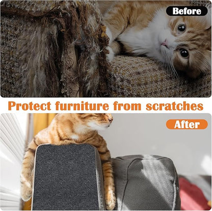 Cat Scratch Furniture Protector - 40" x 17" Trimmable Self-Adhesive Cats Claws Scratch Pads, DIY Cat Climbing Couch Protector for Scratch Post Cat Tree Replacement Indoor (Dark Gray)