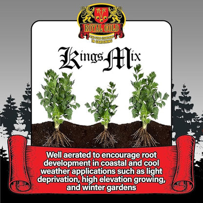 Royal Gold Kings Mix Versatile All Purpose Growing Medium, 1.76 Cubic Foot - for Healthy Root Development, Ensures Quick Drying and Accepts Immediate Plant Feeding