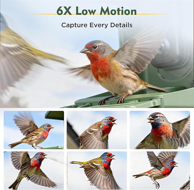 Hibird 4K HD Smart Bird Feeder with Camera Solar Powered, 2.4GHz/5GHz Dual WiFi Auto Capture Bird Video, Real-time Notifications & Live Streaming, AI Identify 10000+ Species for Gift